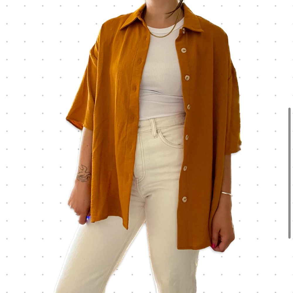 NWOT Good Luck Gems Drapey Oversized Buttondown